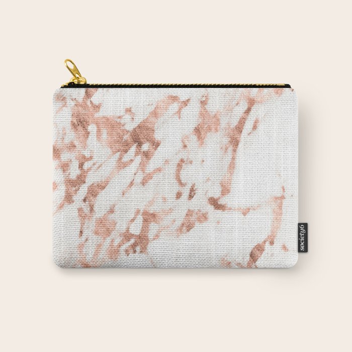 Rose Gold Marble - Perfect Pink Rose Gold Marble Carry All Pouch Gallery Image 1