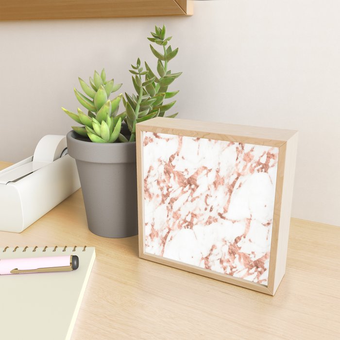 Rose Gold Marble - Perfect Pink Rose Gold Marble Mini Art Print Gallery Image 2