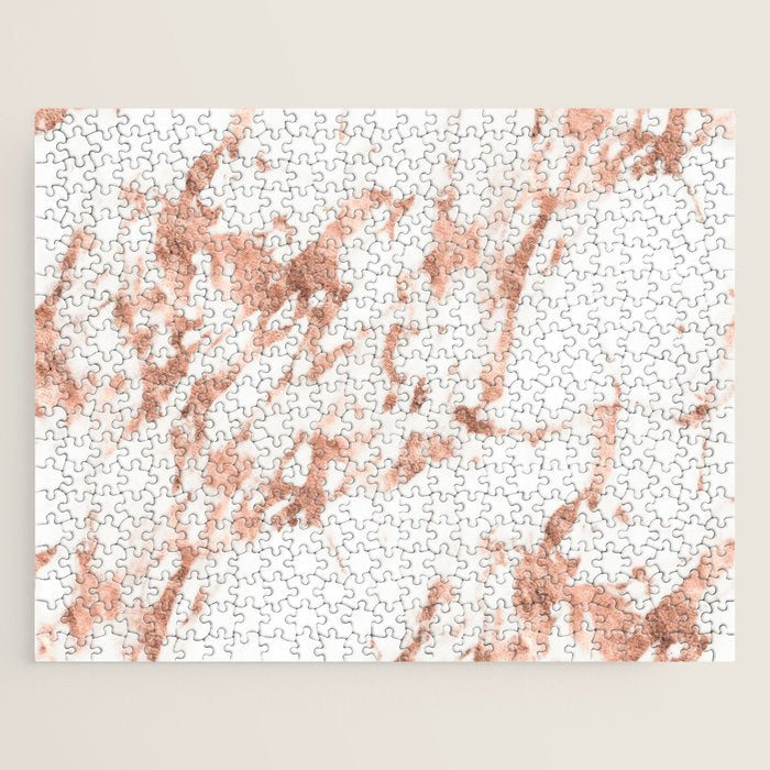 Rose Gold Marble - Perfect Pink Rose Gold Marble Jigsaw Puzzle Gallery Image 1