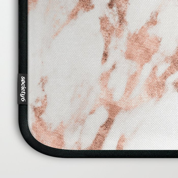 Rose Gold Marble - Perfect Pink Rose Gold Marble Laptop Sleeve Gallery Image 3