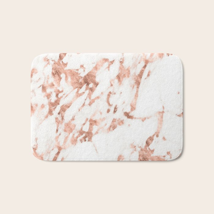 Rose Gold Marble - Perfect Pink Rose Gold Marble Bath Mat Gallery Image 1