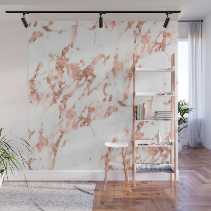 Rose Gold Marble - Perfect Pink Rose Gold Marble Wall Mural Gallery Image 1