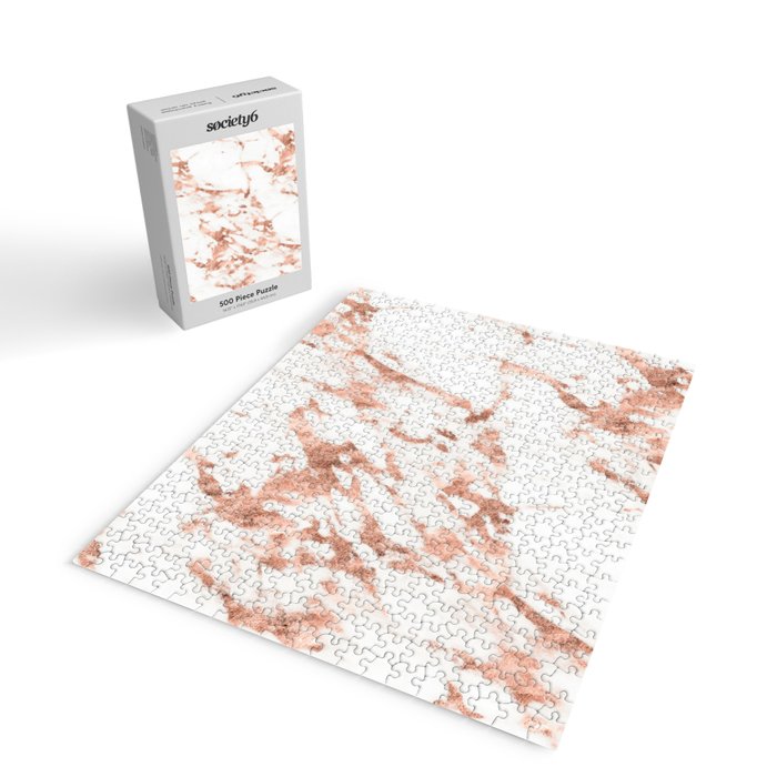 Rose Gold Marble - Perfect Pink Rose Gold Marble Jigsaw Puzzle Gallery Image 2
