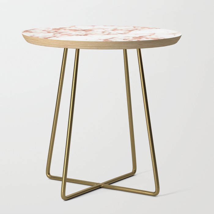Rose Gold Marble - Perfect Pink Rose Gold Marble Side Table Gallery Image 1