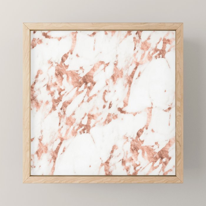 Rose Gold Marble - Perfect Pink Rose Gold Marble Mini Art Print Gallery Image 1