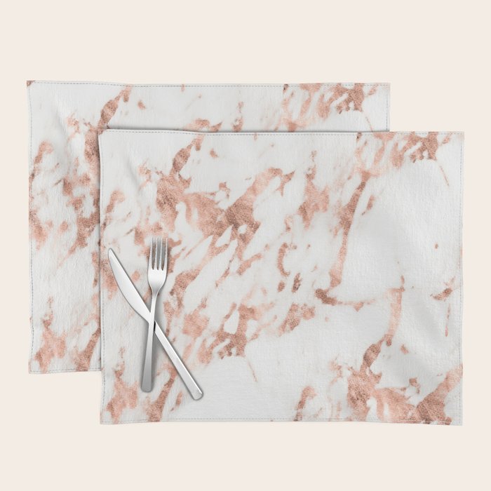 Rose Gold Marble - Perfect Pink Rose Gold Marble Placemat Gallery Image 1