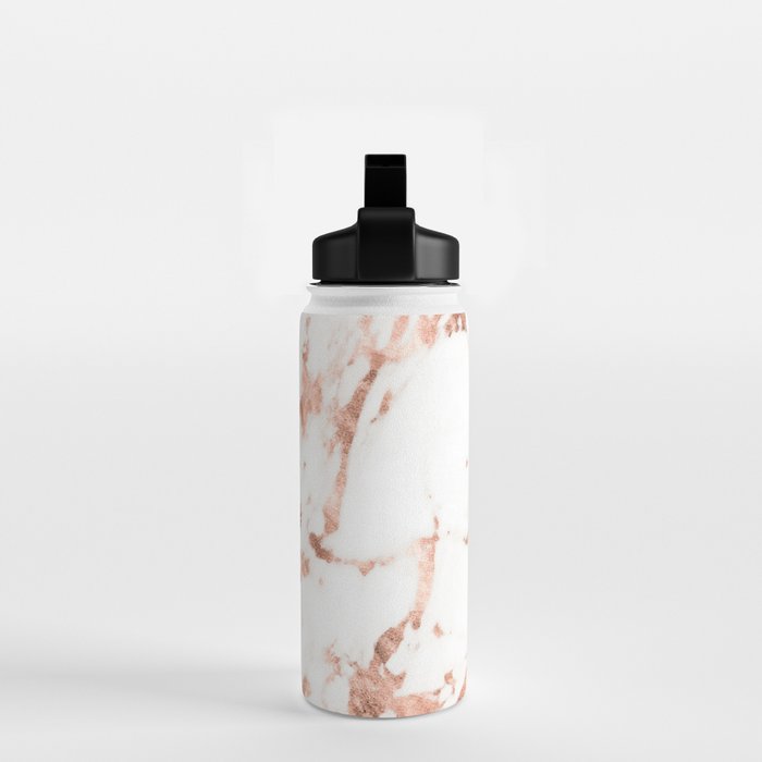Rose Gold Marble - Perfect Pink Rose Gold Marble Water Bottle Gallery Image 2