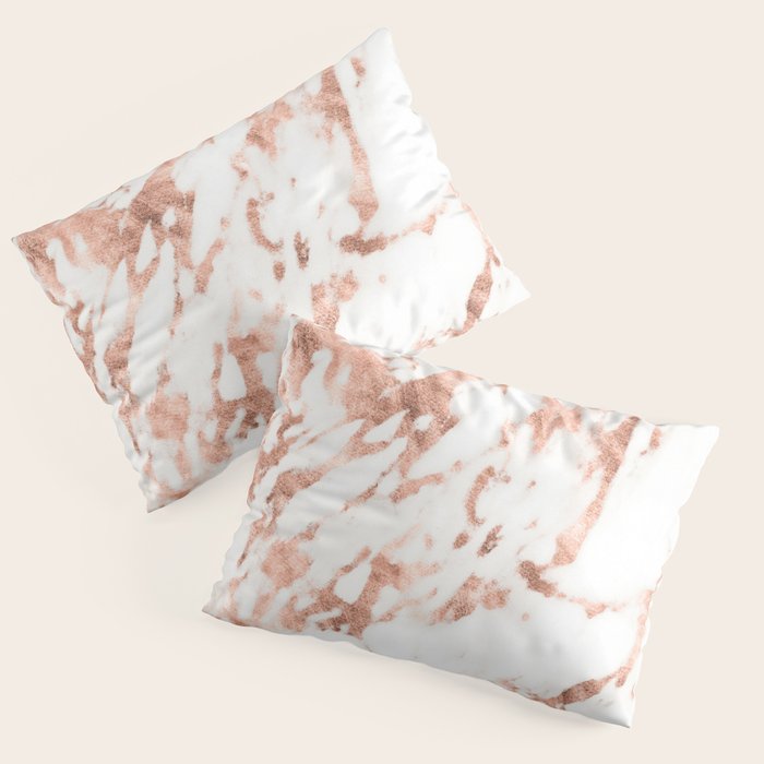 Rose Gold Marble - Perfect Pink Rose Gold Marble Pillow Sham Gallery Image 3