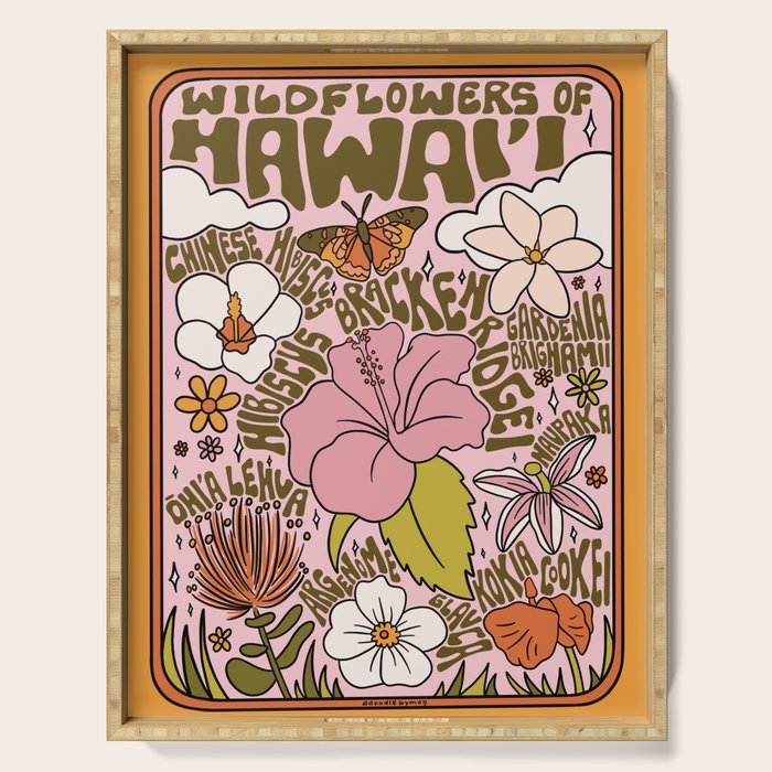 Hawaii Wildflowers Serving Tray Gallery Image 1