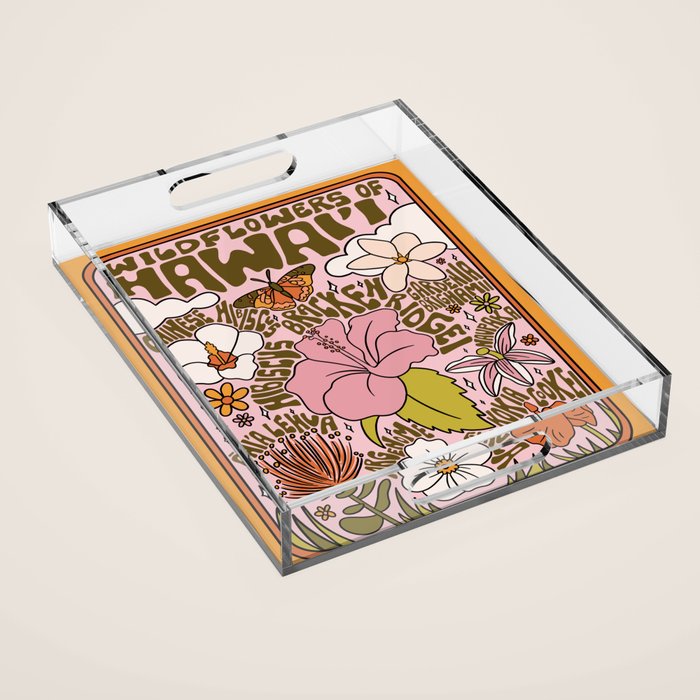 Hawaii Wildflowers Acrylic Tray Gallery Image 1