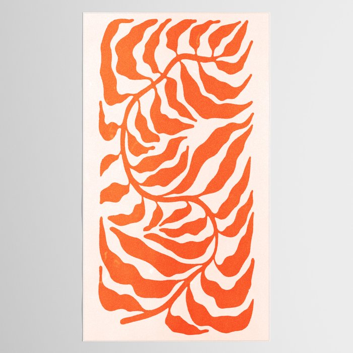 Funky Fern: Orange Peach Edition Tablecloth Gallery Image 2