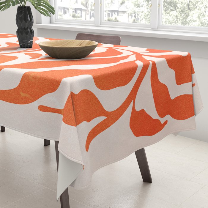 Funky Fern: Orange Peach Edition Tablecloth Gallery Image 3