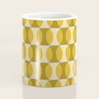 Mid Century Modern Abstract Geometric Spheramod Dot Pattern in Mustard and Gray Coffee Mug Gallery Image 4