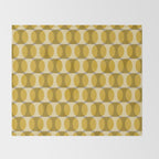 Mid Century Modern Abstract Geometric Spheramod Dot Pattern in Mustard and Gray Throw Blanket Gallery Image 2