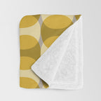 Mid Century Modern Abstract Geometric Spheramod Dot Pattern in Mustard and Gray Throw Blanket Gallery Image 3