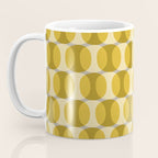 Mid Century Modern Abstract Geometric Spheramod Dot Pattern in Mustard and Gray Coffee Mug Gallery Image 3