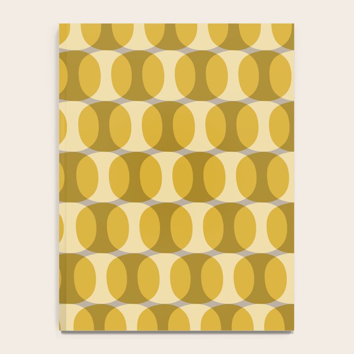 Mid Century Modern Abstract Geometric Spheramod Dot Pattern in Mustard and Gray Notebook Gallery Image 4