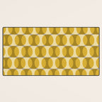 Mid Century Modern Abstract Geometric Spheramod Dot Pattern in Mustard and Gray Desk Mat Gallery Image 3