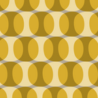 Mid Century Modern Abstract Geometric Spheramod Dot Pattern in Mustard and Gray Coffee Mug Gallery Image 2