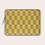 Mid Century Modern Abstract Geometric Spheramod Dot Pattern in Mustard and Gray Laptop Sleeve Gallery Image 1
