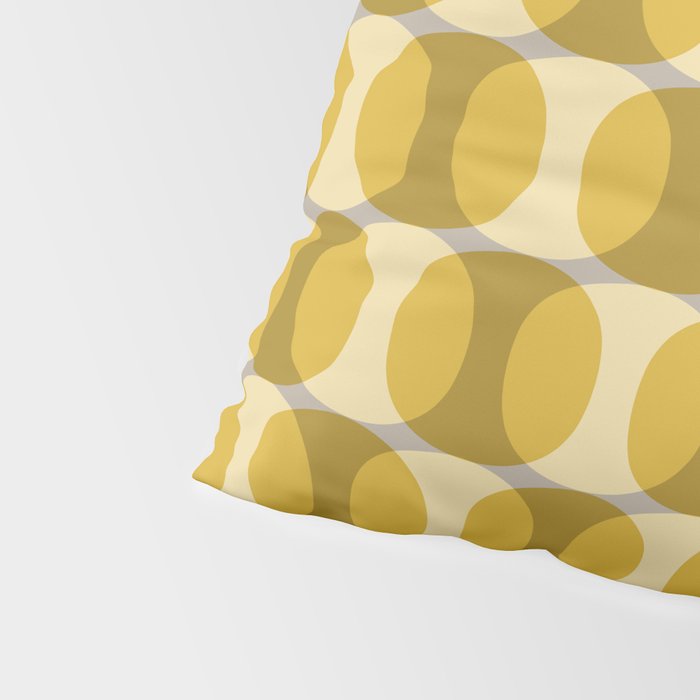 Mid Century Modern Abstract Geometric Spheramod Dot Pattern in Mustard and Gray Pillow Sham Gallery Image 4