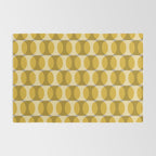 Mid Century Modern Abstract Geometric Spheramod Dot Pattern in Mustard and Gray Rug Gallery Image 2