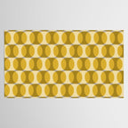 Mid Century Modern Abstract Geometric Spheramod Dot Pattern in Mustard and Gray Tablecloth Gallery Image 2