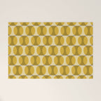 Mid Century Modern Abstract Geometric Spheramod Dot Pattern in Mustard and Gray Welcome Mat Gallery Image 1