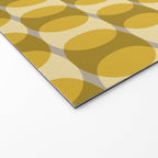 Mid Century Modern Abstract Geometric Spheramod Dot Pattern in Mustard and Gray Welcome Mat Gallery Image 2