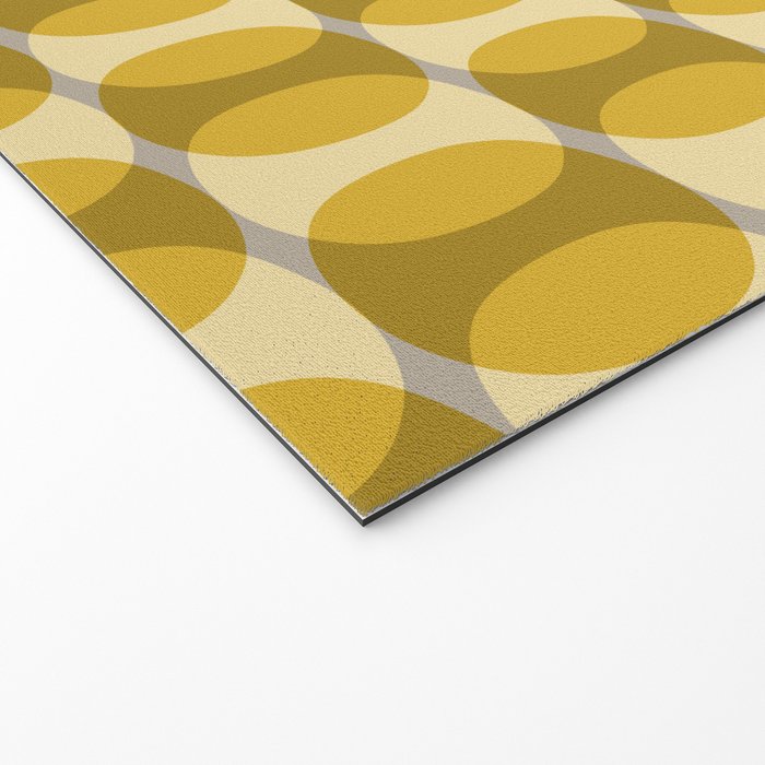 Mid Century Modern Abstract Geometric Spheramod Dot Pattern in Mustard and Gray Welcome Mat Gallery Image 2