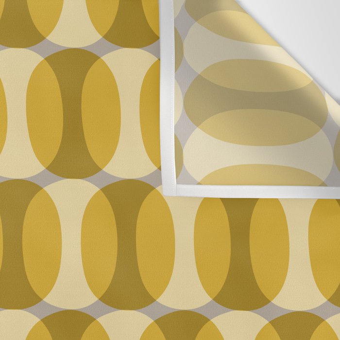 Mid Century Modern Abstract Geometric Spheramod Dot Pattern in Mustard and Gray Wall Tapestry Gallery Image 3