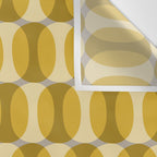 Mid Century Modern Abstract Geometric Spheramod Dot Pattern in Mustard and Gray Wall Tapestry Gallery Image 3