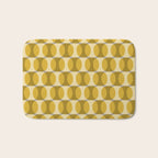 Mid Century Modern Abstract Geometric Spheramod Dot Pattern in Mustard and Gray Bath Mat Gallery Image 1
