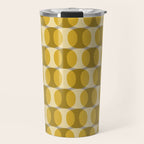 Mid Century Modern Abstract Geometric Spheramod Dot Pattern in Mustard and Gray Travel Mug Gallery Image 1