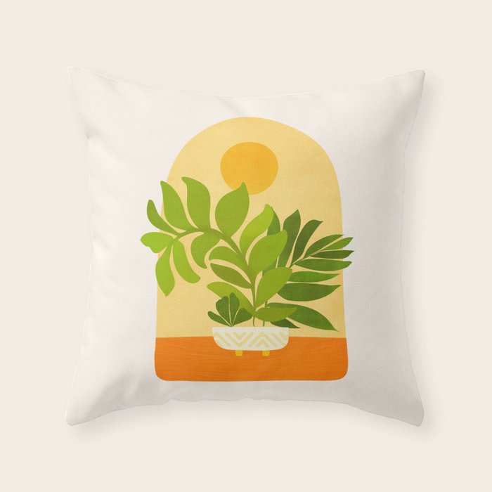Sunday Sunset Window Garden Series Throw Pillow Gallery Image 1