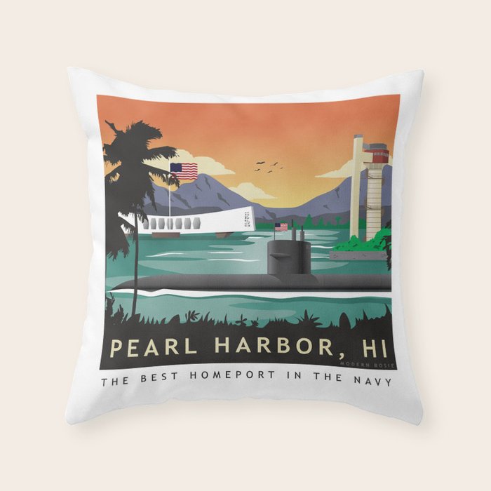 Pearl Harbor, HI - Submarine Homeport Throw Pillow Gallery Image 1