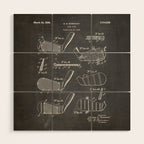Golf Clubs Patent - Golfing Art - Black Chalkboard Wood Wall Art Gallery Image 1