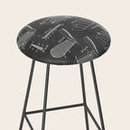 Golf Clubs Patent - Golfing Art - Black Chalkboard Stool Gallery Image 2