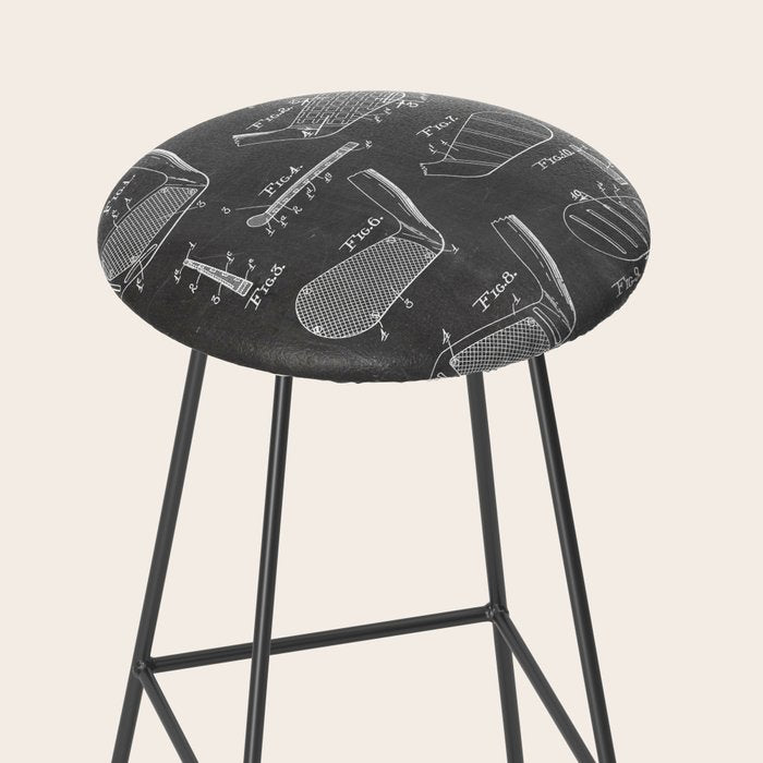 Golf Clubs Patent - Golfing Art - Black Chalkboard Stool Gallery Image 2