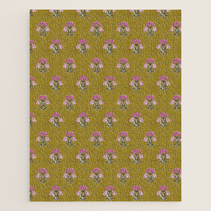 Block pink floral  Jigsaw Puzzle Gallery Image 1