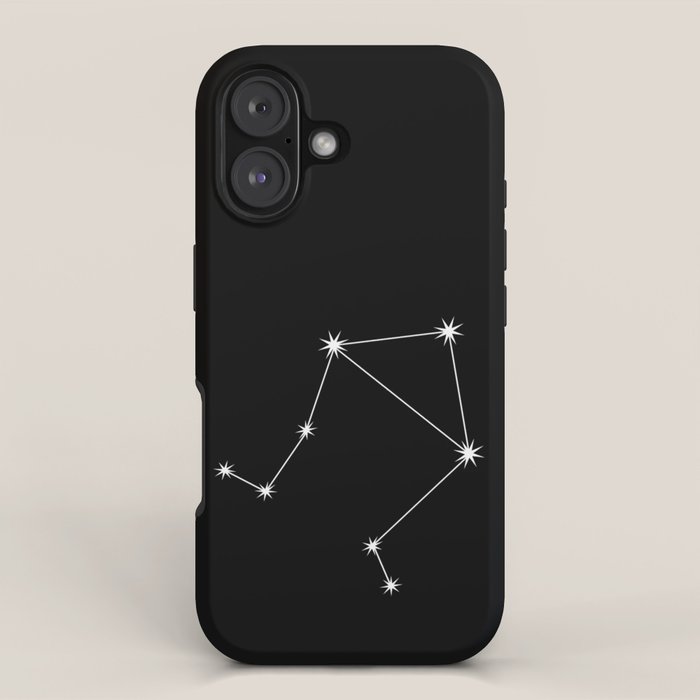 Libra Zodiac Star Constellation Line Art Black iPhone Case Gallery Image 1