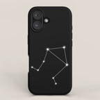 Libra Zodiac Star Constellation Line Art Black iPhone Case Gallery Image 1