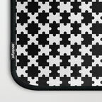 Black and white puzzle piece shape pattern Laptop Sleeve Gallery Image 3