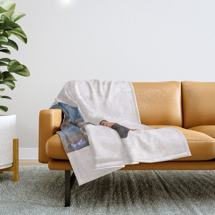 John Wayne - The Duke - Watercolor Throw Blanket Gallery Image 1