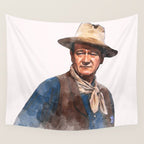 John Wayne - The Duke - Watercolor Wall Tapestry Gallery Image 4