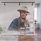 John Wayne - The Duke - Watercolor Wall Mural Gallery Image 1