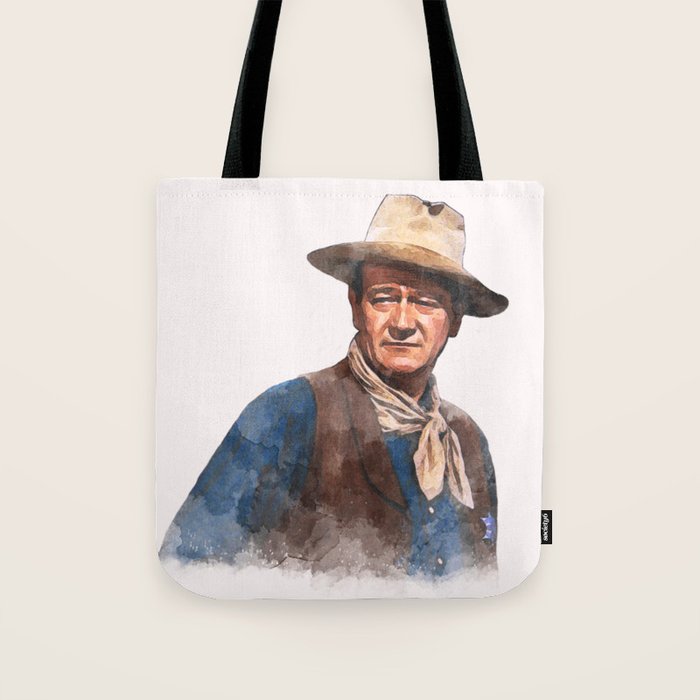 John Wayne - The Duke - Watercolor Tote Bag Gallery Image 1