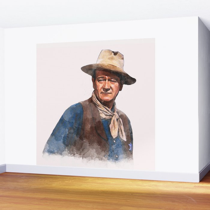 John Wayne - The Duke - Watercolor Wall Mural Gallery Image 2