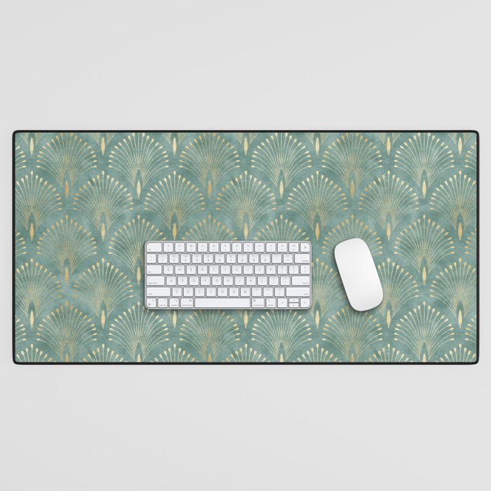 Art Deco, Decorative Leaf Pattern Desk Mat Gallery Image 1