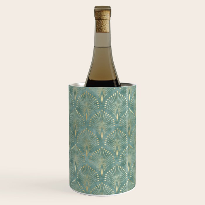 Art Deco, Decorative Leaf Pattern Wine Chiller Gallery Image 1